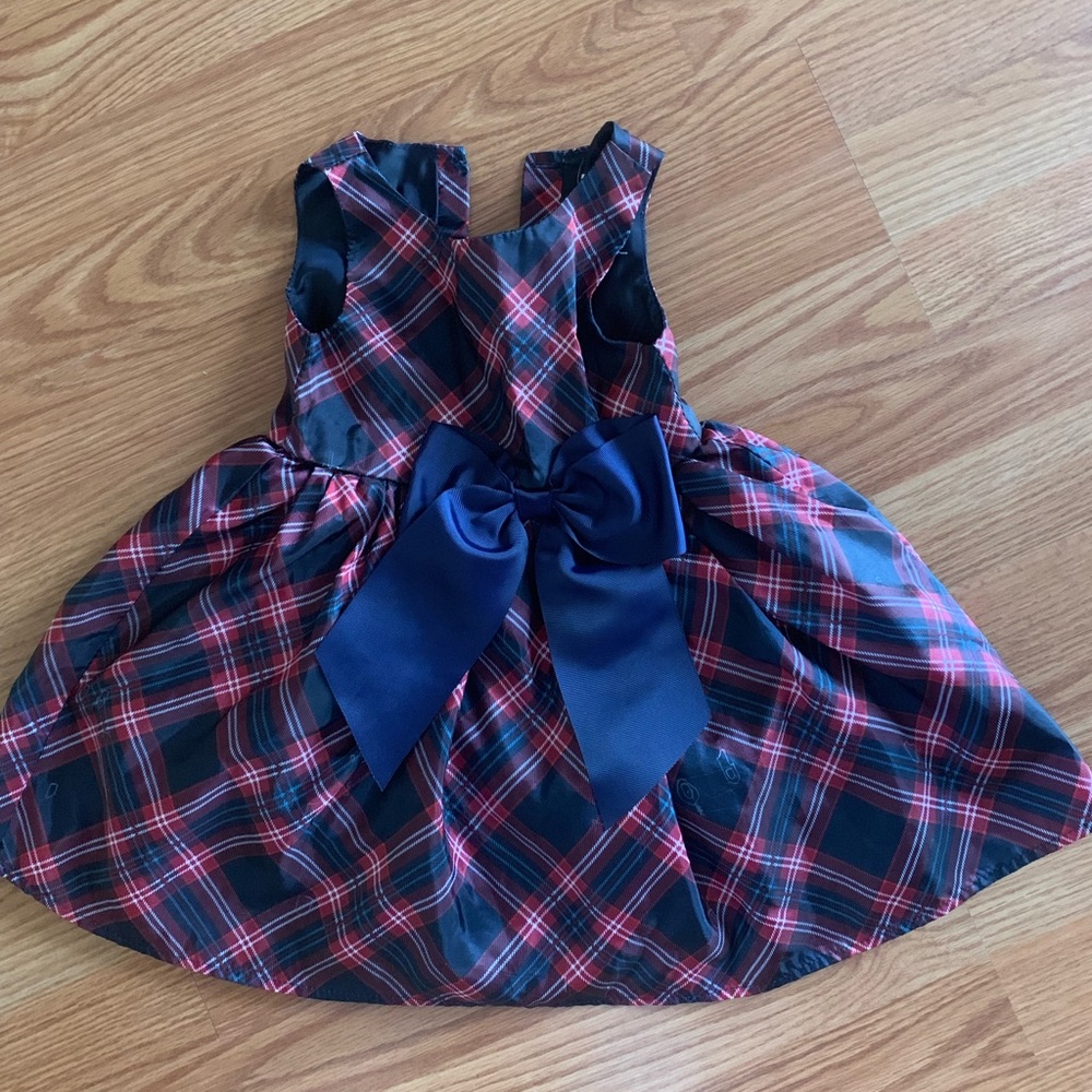 H&M toddler girls plaid party dress with bow